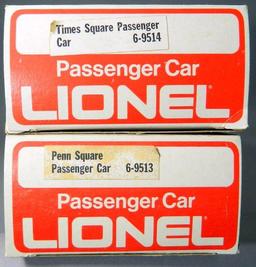 Lionel Sequential Penn Square and Times Square Passenger Cars