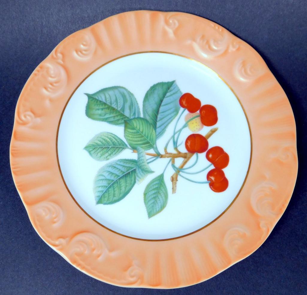 Set of 11 Mottahedeh Fruit Pattern Salad Plates