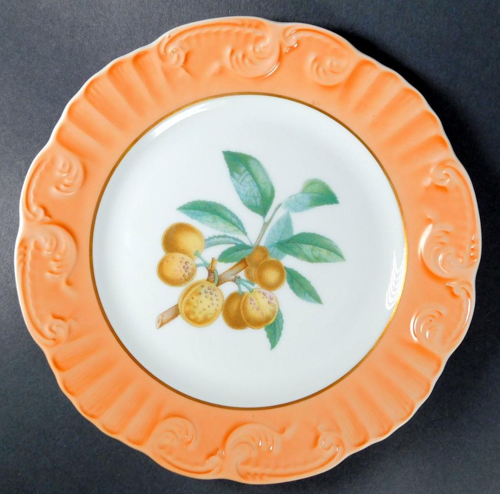 Set of 11 Mottahedeh Fruit Pattern Salad Plates