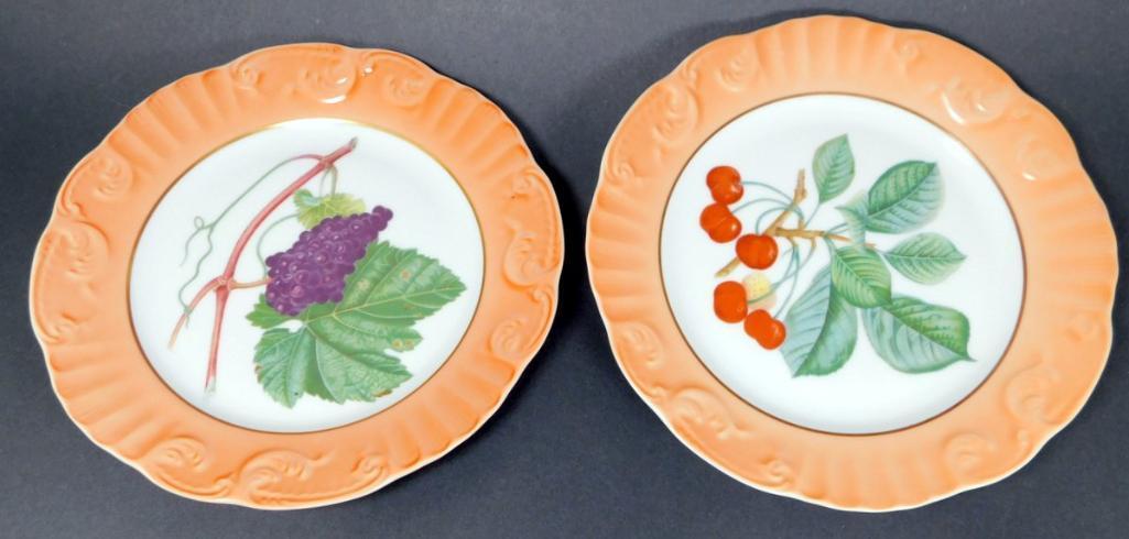 Set of 11 Mottahedeh Fruit Pattern Salad Plates