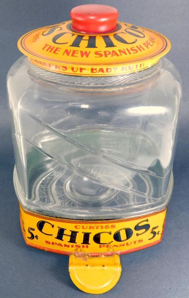 Curtiss Candy Co. Chicos New Spanish Peanut Glass Jar