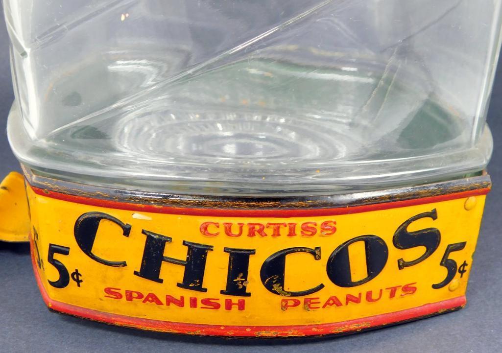 Curtiss Candy Co. Chicos New Spanish Peanut Glass Jar