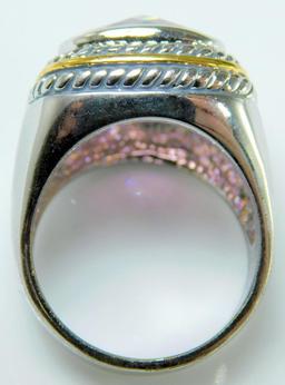 Ladies Large Pink Stone Costume Jewelry Ring