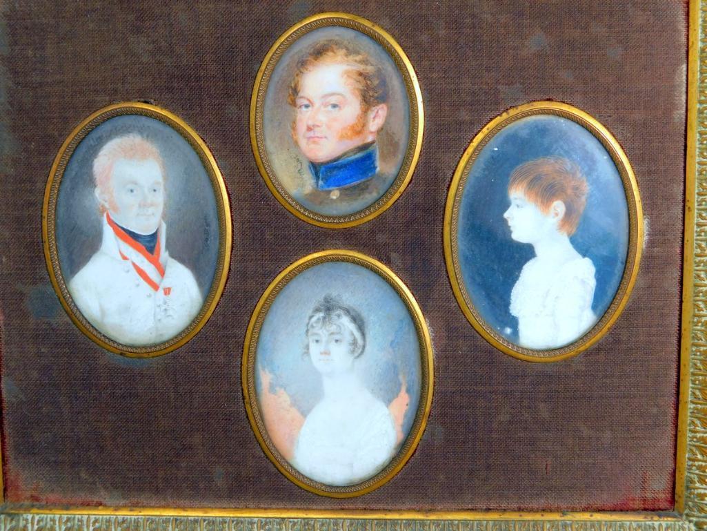Grouping of Two Antique Portrait Paintings, Framed
