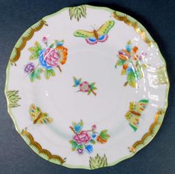 Herend Queen Victoria China Bread and Butter Plates, Set of 8