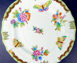 Herend Queen Victoria China Bread and Butter Plates, Set of 8