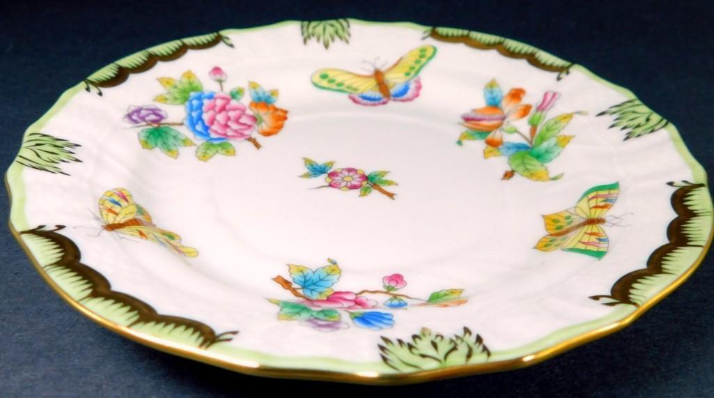 Herend Queen Victoria China Bread and Butter Plates, Set of 8