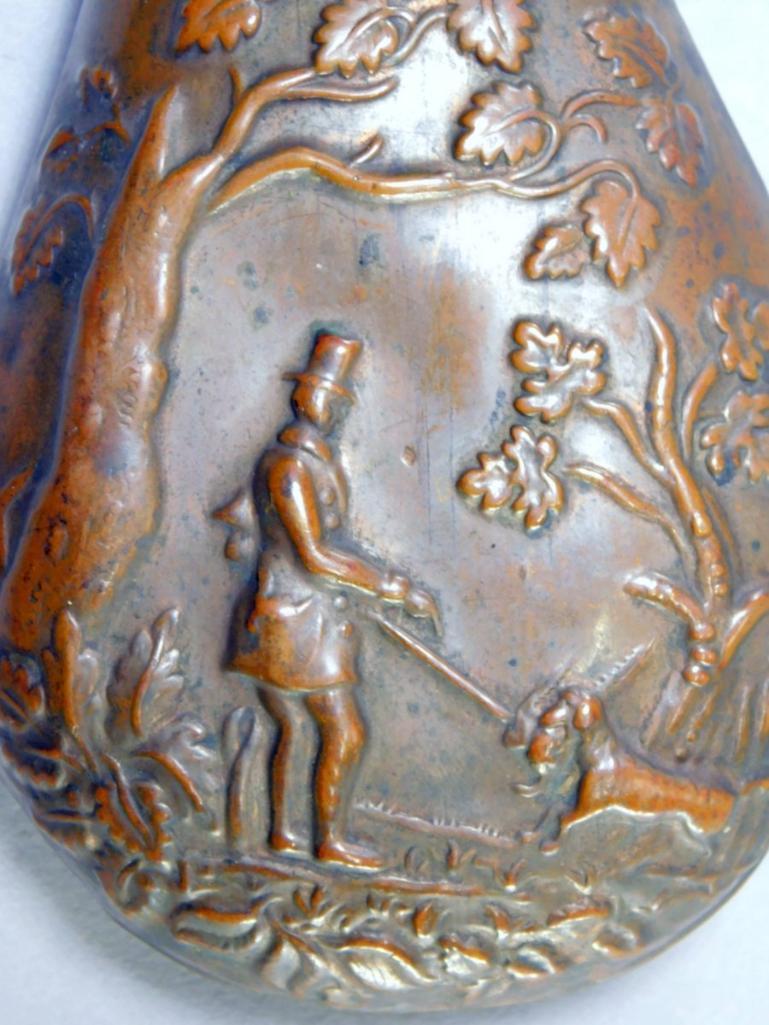 Double-sided Hunting Scene with Dogs Powder Flask