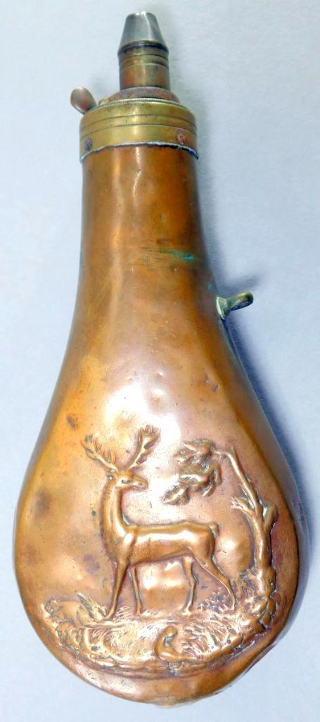 Double-sided...Embossed Buck Deer Copper Flask
