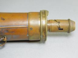 Civil War Shell-embossed Copper Powder Flask