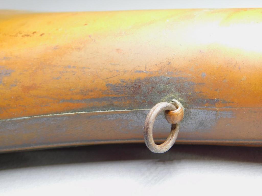 Civil War Shell-embossed Copper Powder Flask