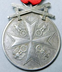 German WWII Silver Order Of The Eagle Merit Medal with Swords