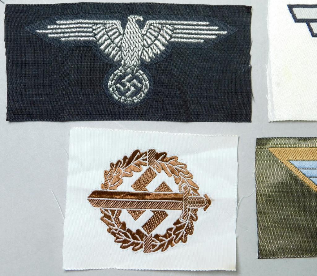 (13) German WW2 Waffen SS / Army Cloth Insignia Grouping
