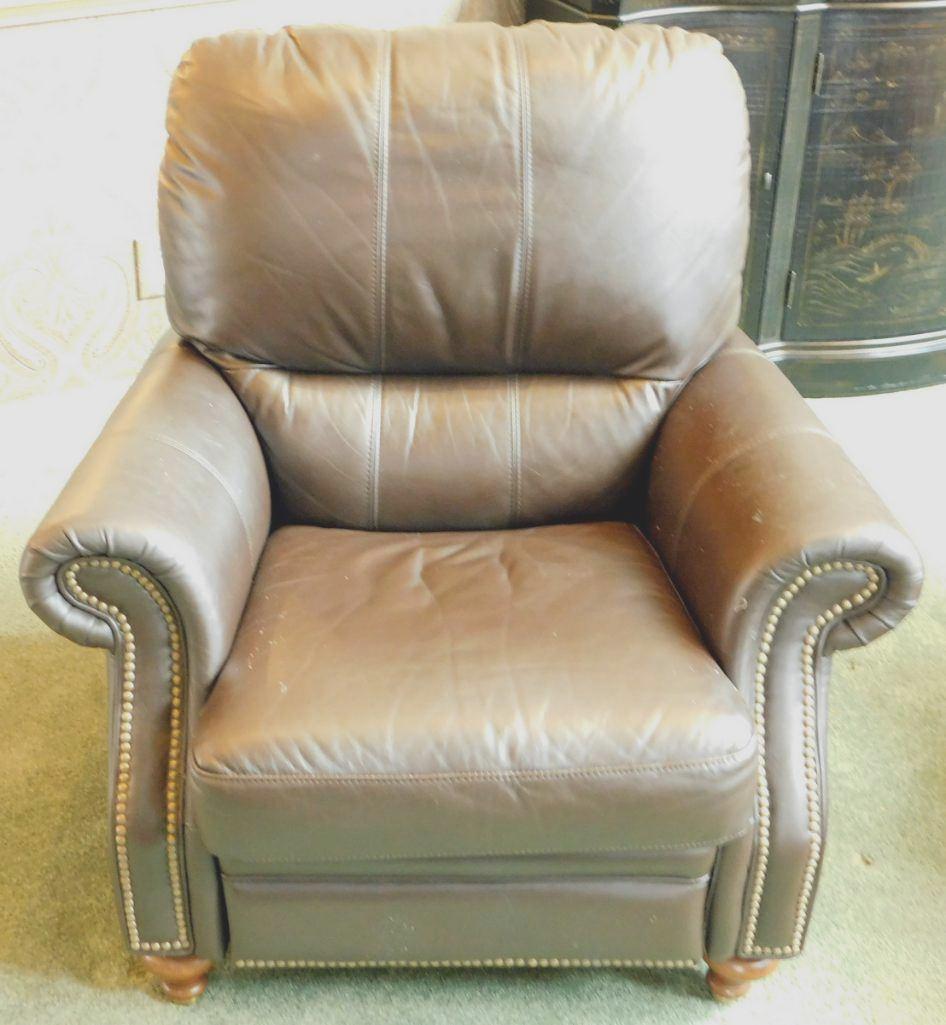 Ethan Allen Reclining Brown Leather Chair
