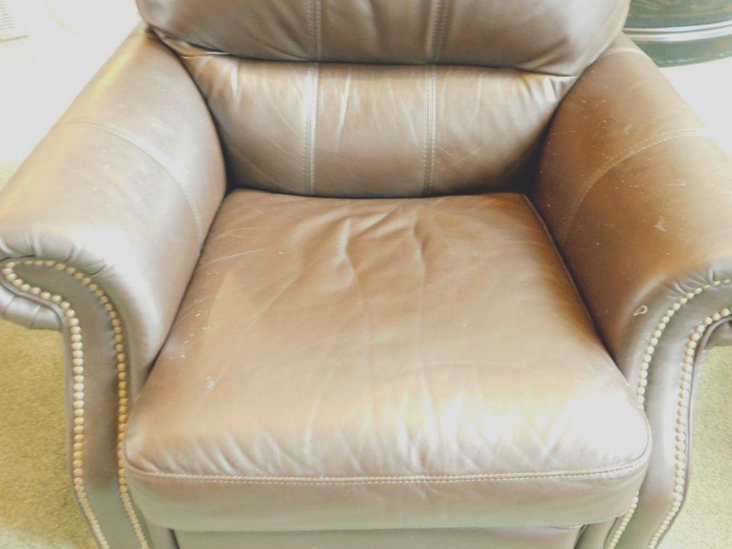 Ethan Allen Reclining Brown Leather Chair