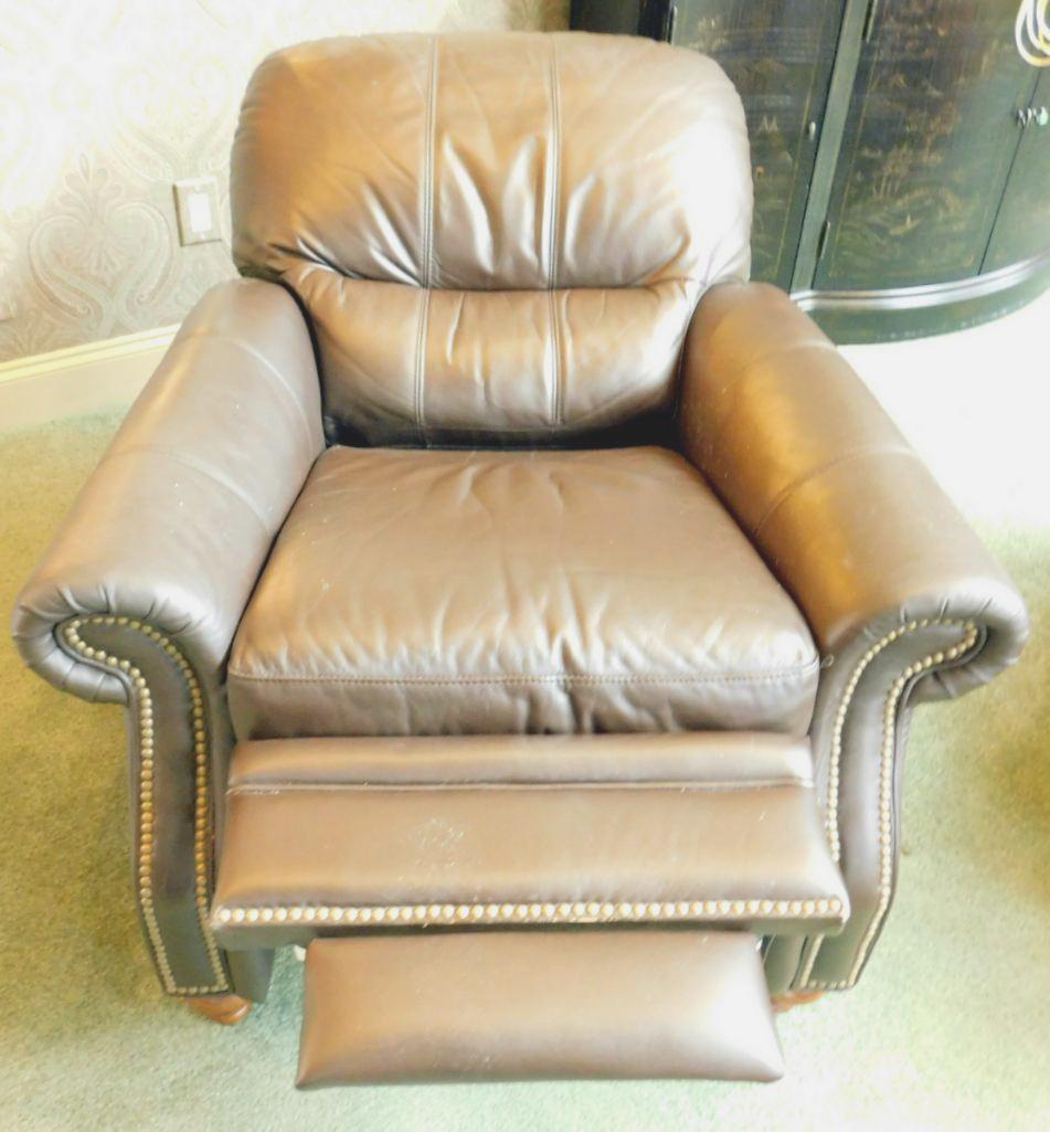 Ethan Allen Reclining Brown Leather Chair