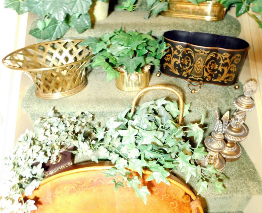 Faux Ivy and Decorative Pieces Large Grouping