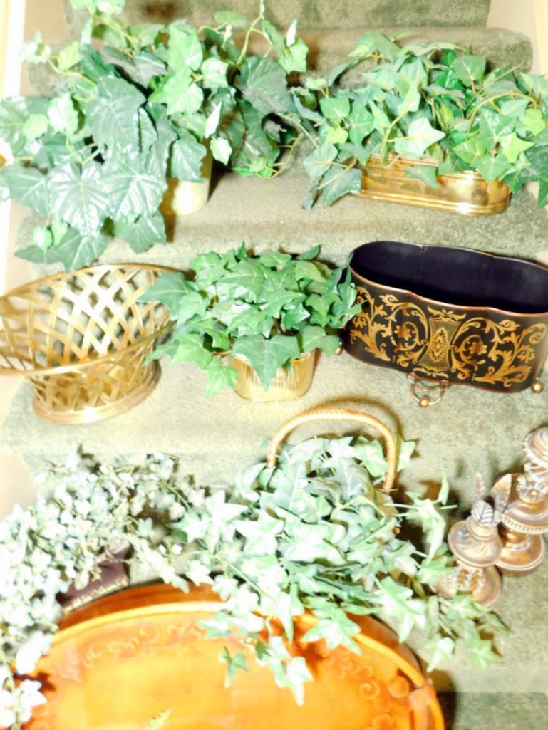 Faux Ivy and Decorative Pieces Large Grouping