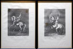 Grouping of Two Johann Elias Ridinger Military Horse Prints
