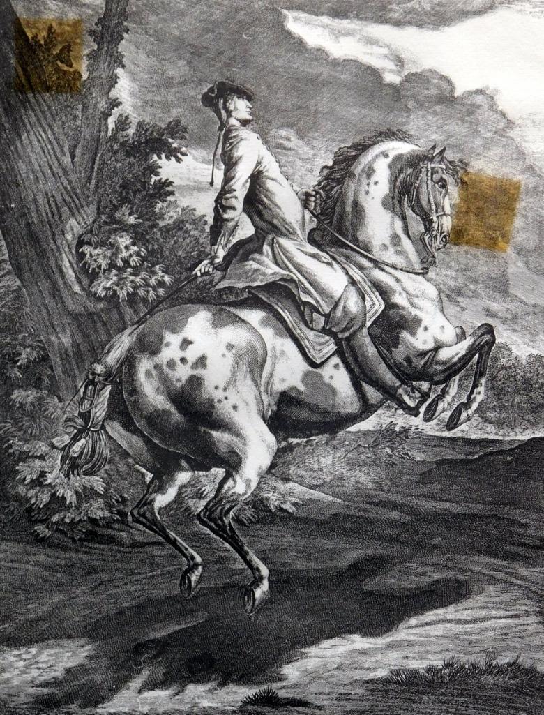 Grouping of Two Johann Elias Ridinger Horse with Rider Prints