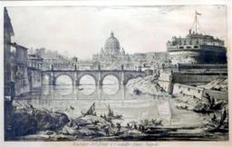 Giovanni Battista Piranesi, Veduta del Ponte e Castello Sant' Angelo, Print