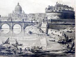 Giovanni Battista Piranesi, Veduta del Ponte e Castello Sant' Angelo, Print