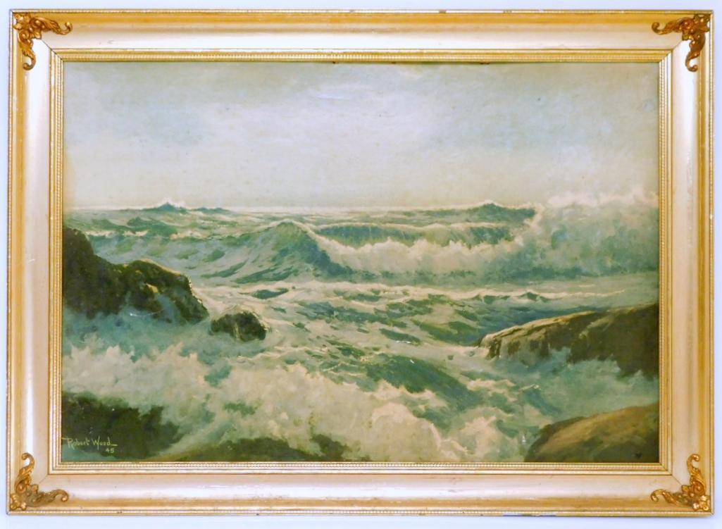 Robert Wood Seascape, Framed, Signed