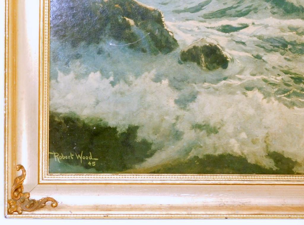 Robert Wood Seascape, Framed, Signed