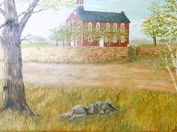 Bedminster, NJ Farm Scene Painting, Signed Rutter