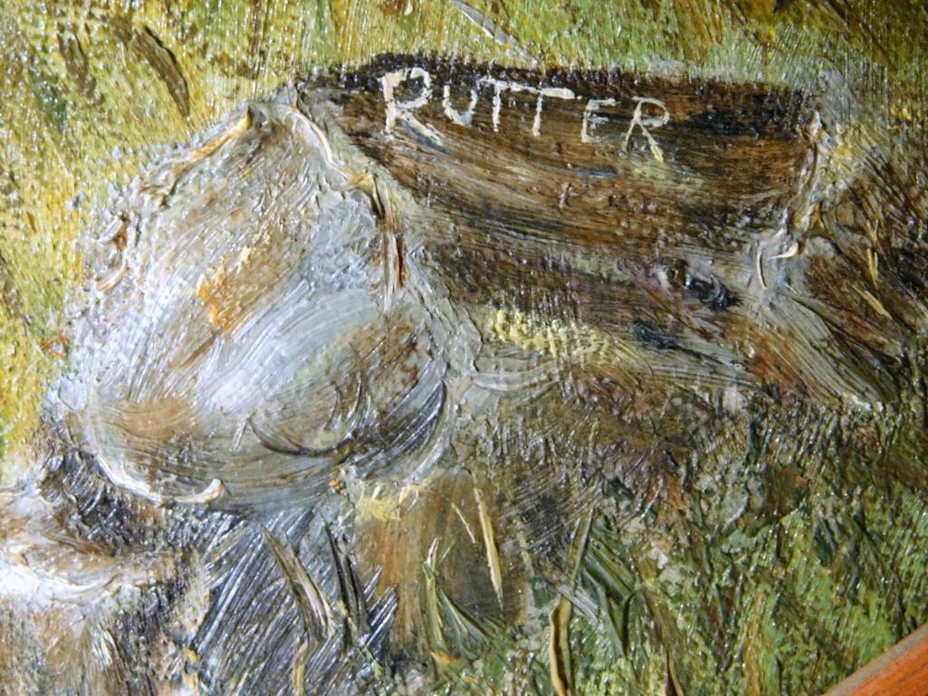 Bedminster, NJ Farm Scene Painting, Signed Rutter