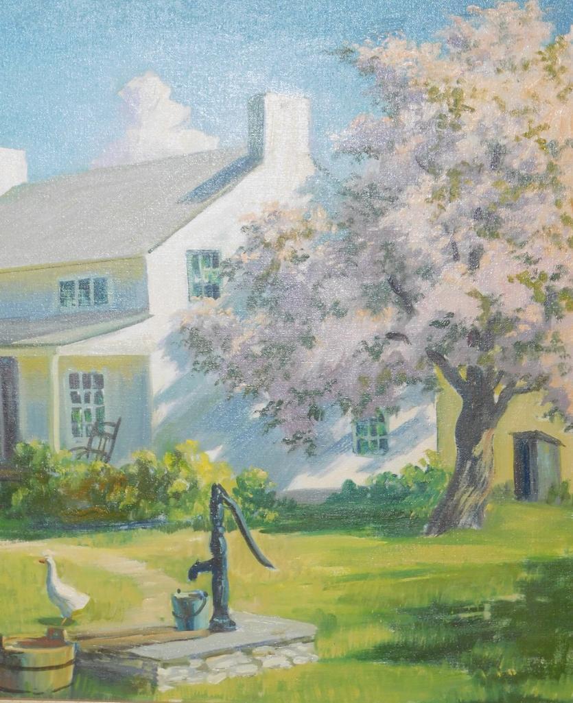 Edna Palmer Engelhardt "Rural Delivery" Pocono Country Home Farm Scene, O/C