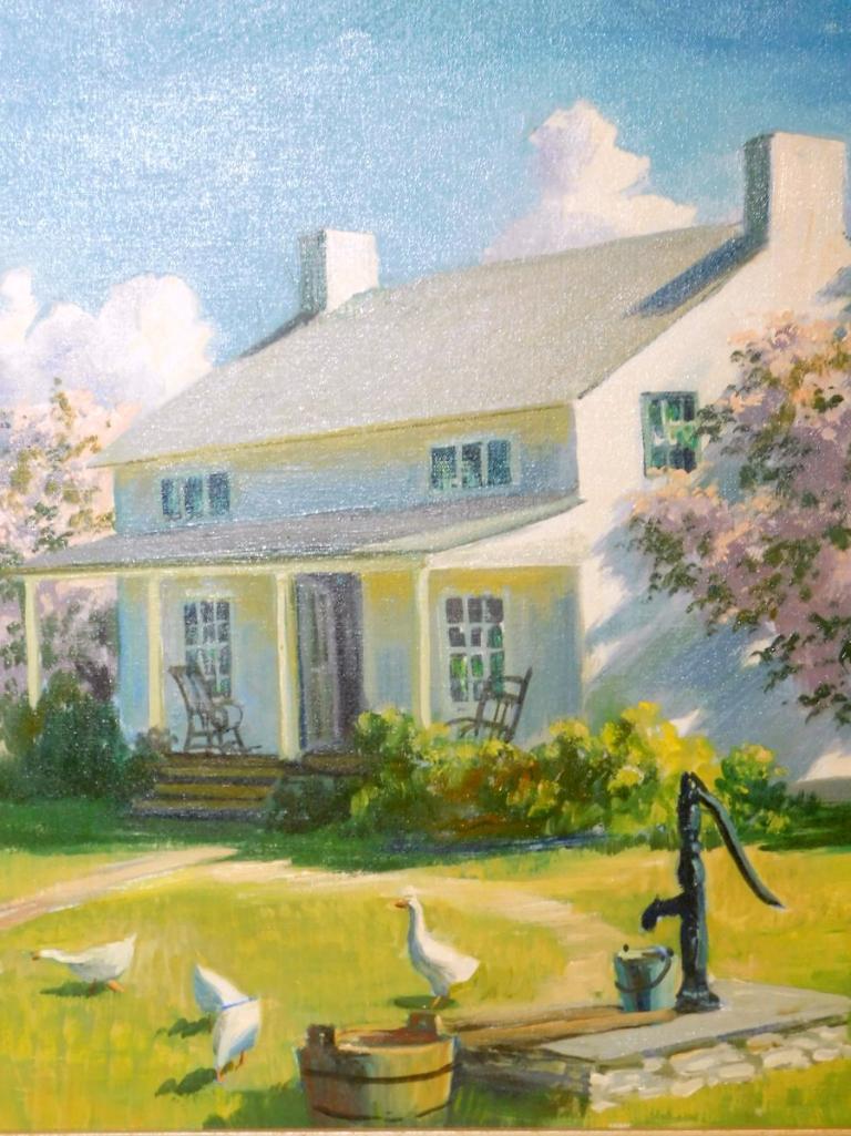 Edna Palmer Engelhardt "Rural Delivery" Pocono Country Home Farm Scene, O/C