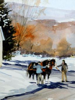 John James Watercolor, "Behind Big Pocono"