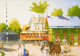 John James, Watercolor, Cresco Train Station