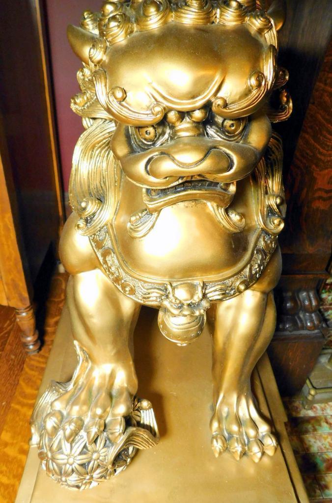 Pair of Golden Foo Dogs