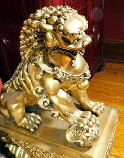 Pair of Golden Foo Dogs