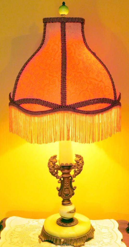Table Lamp with Fringed Shade