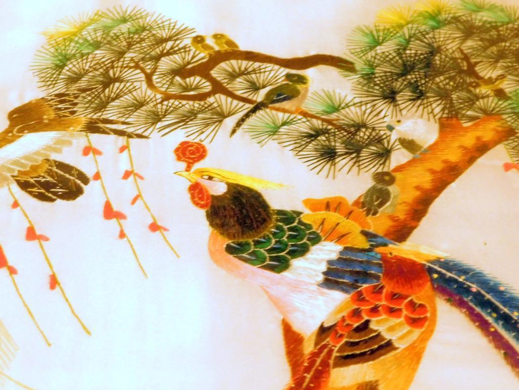 Large Panel Chinese Bird of Paradise 100 Bird Artwork