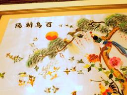 Large Panel Chinese Bird of Paradise 100 Bird Artwork