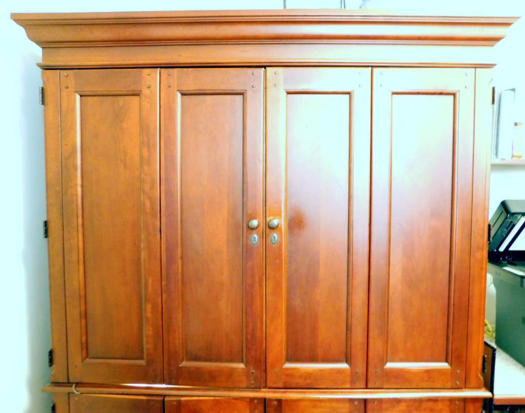 Modern Wooden Armoire with Bi-fold Doors