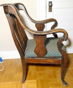 Antique Upholstered Wooden Chair