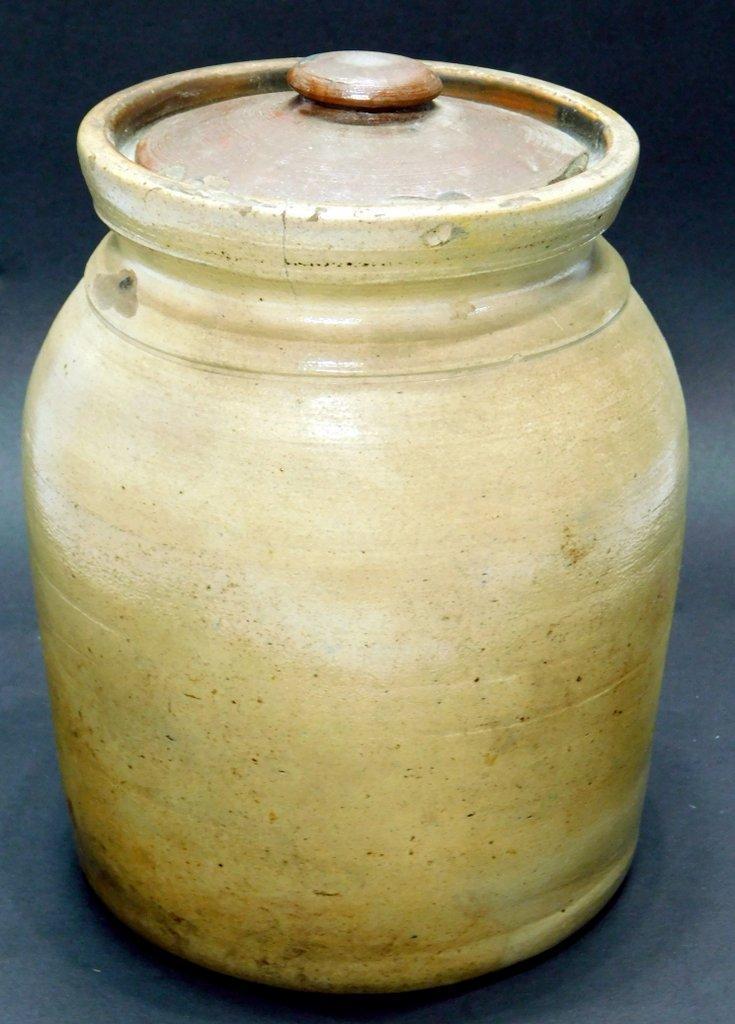 Antique 1/2 Gallon Stoneware Jar with Cobalt Decoration