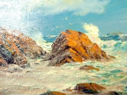 Listed Artist Milton J. Burns, Seascape, O/B