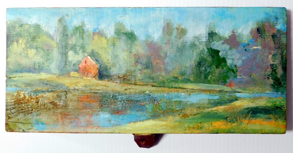 Listed Artist Evelyn Marie Allen Faherty Painted Wooden Box