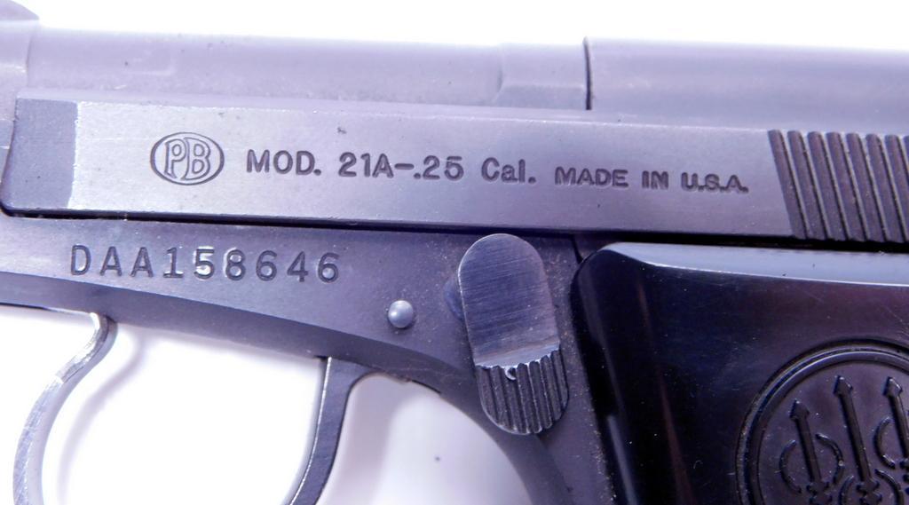 Beretta Model 21A .25 Caliber Semi-Auto Pistol