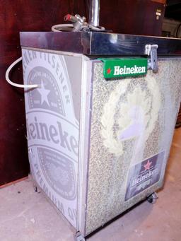 Heineken Kegerator Cooler on Casters