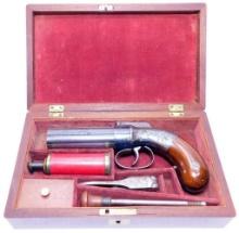 Allen & Thurber .32 Caliber Cased and Engraved Pepperbox Pistol