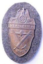 German WWII Army DEMJANSK 1942 Sleeve Shield