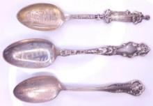 Illinois Sterling Silver Souvenir Spoon Grouping, (3)
