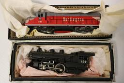 Tenshoda SD24 road switcher #141 Burlington 441 & C&NW 4-4-2 locomotive #12